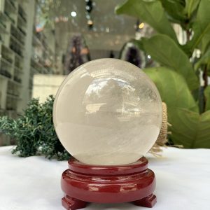 QUẢ CẦU PHONG THỦY THẠCH ANH TRẮNG ĐK: 8,8CM KL: 0,995KG MS: BTR56