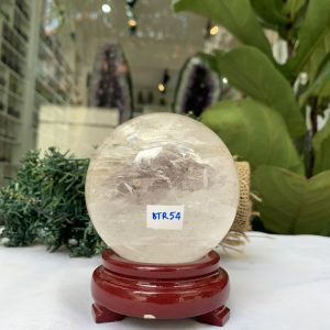 QUẢ CẦU PHONG THỦY THẠCH ANH TRẮNG ĐK: 8,4CM KL: 0,855KG MS: BTR54