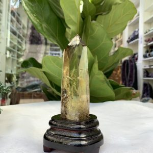 TRỤ THẠCH ANH VÀNG ÁM KHÓI -CITRINE SMOKY QUARTZ POINT- KT: 15,3 x 4 CM KL: 0.255 KG (TK19)