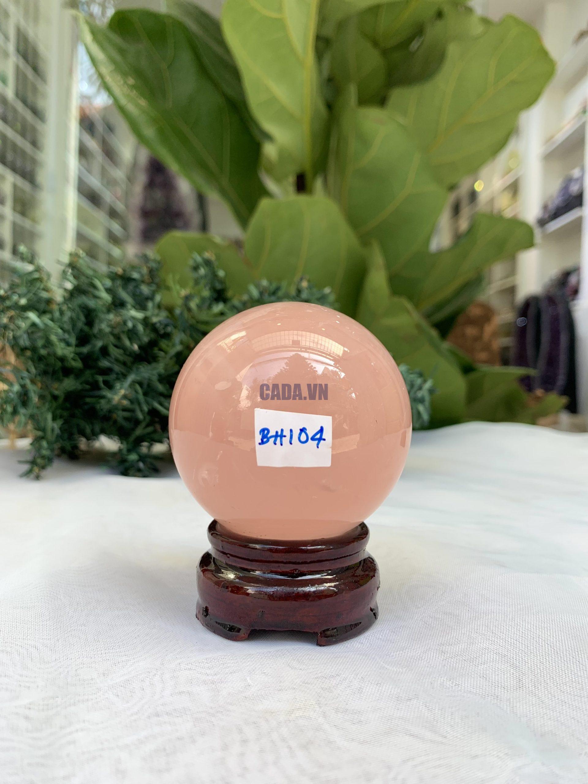 Bi cầu Thạch Anh Hồng – Rose Quartz Sphere (BH104), ĐK: 6,0 CM, KL: 0,310 KG