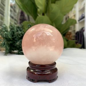 Bi cầu Thạch Anh Hồng – Rose Quartz Sphere (BH104), ĐK: 6,0 CM, KL: 0,310 KG
