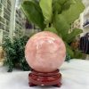 Bi cầu Thạch Anh Hồng – Rose Quartz Sphere (BH97), ĐK: 9,2 CM, KL: 1,150 KG