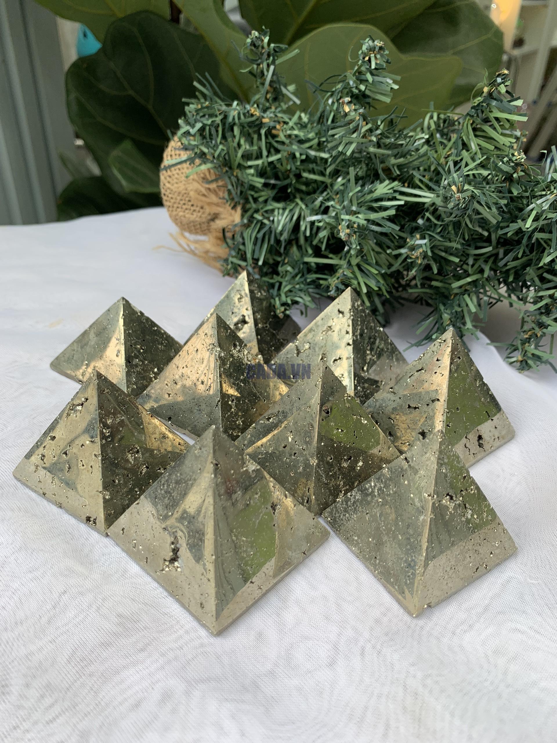 Kim tự tháp đá vàng găm | Pyrite pyramid | Đá sưu tầm, đá thiền định | CADA DECOR