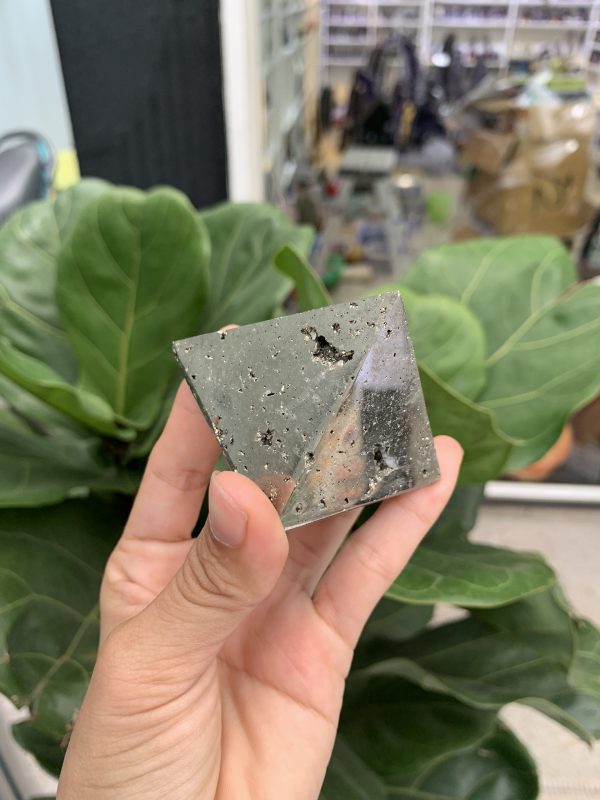 Kim tự tháp đá vàng găm | Pyrite pyramid | Đá sưu tầm, đá thiền định | CADA DECOR