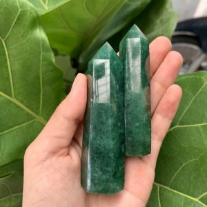 Trụ thạch anh dâu tây xanh | Green Strawberry Quartz Point | Đá thanh tẩy , tarot | CADA DECOR