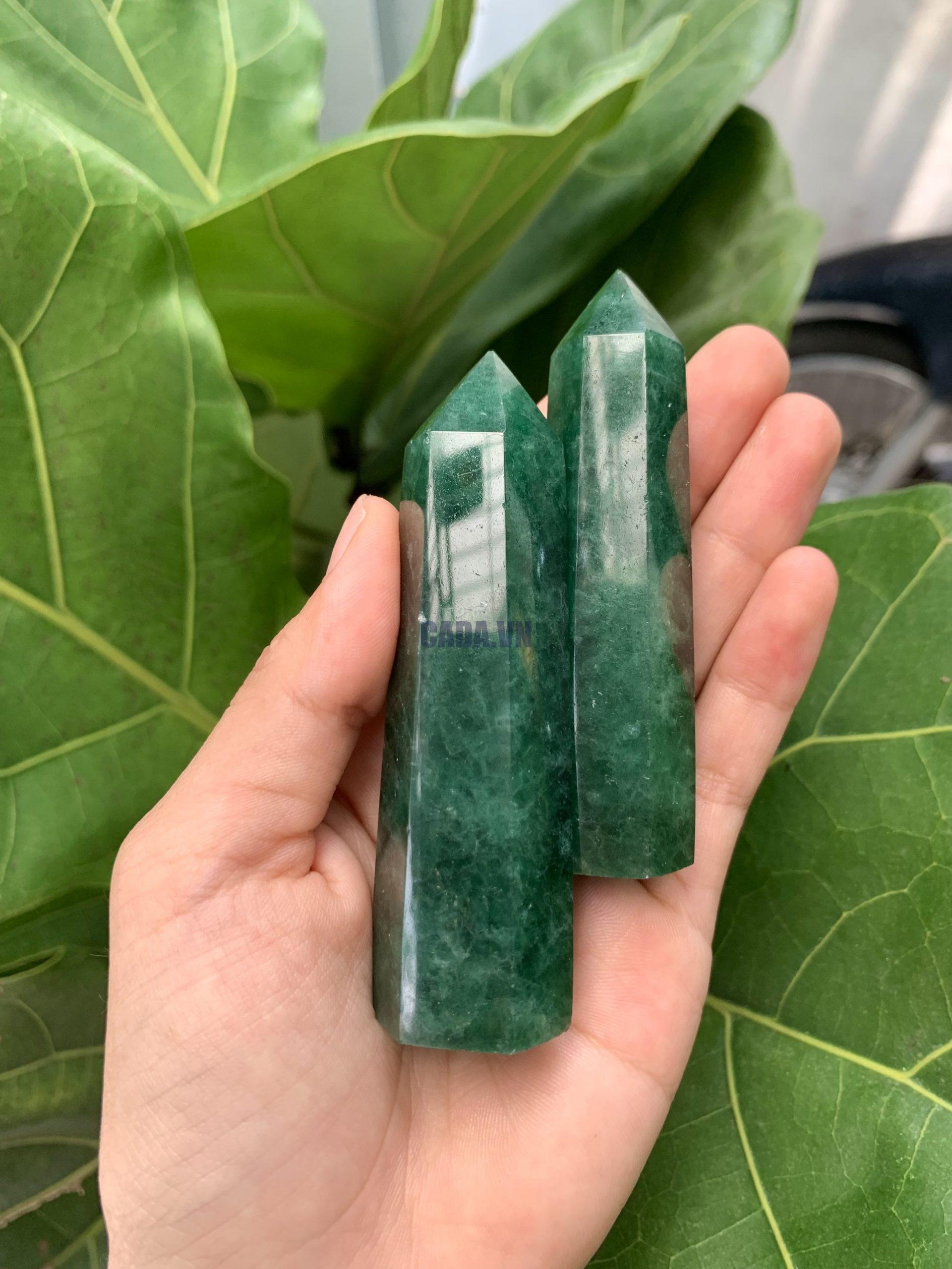 Trụ thạch anh dâu tây xanh | Green Strawberry Quartz Point | Đá thanh tẩy , tarot | CADA DECOR