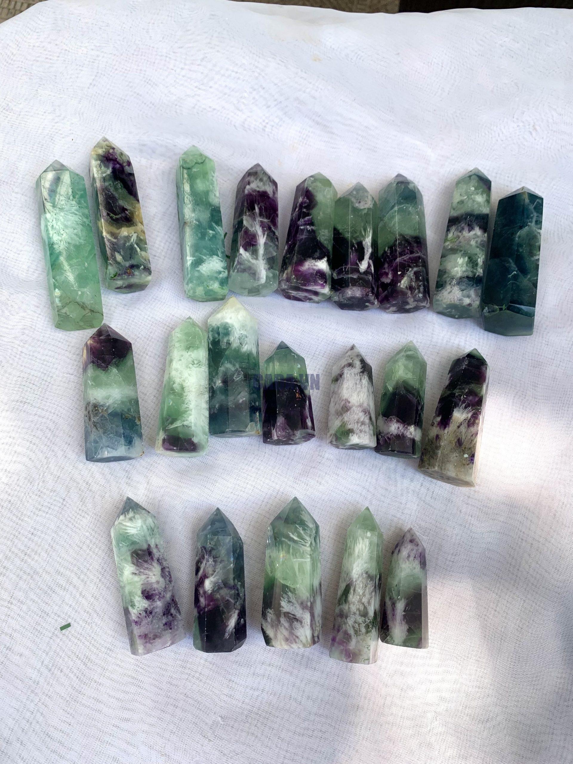 Trụ đá Snowflake Fluorite- Snowflake Fluorite Point | Đá thanh tẩy , tarot 