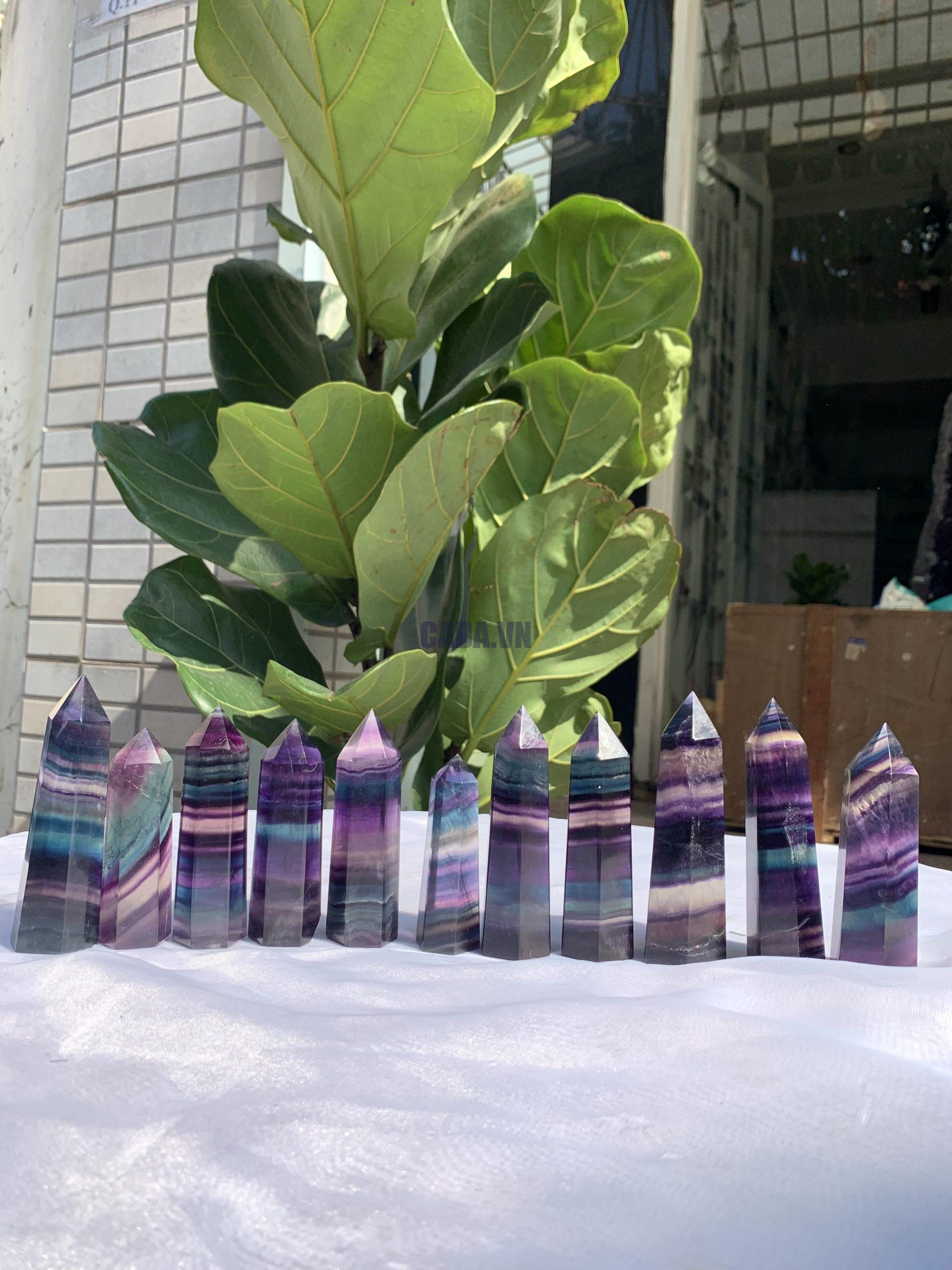 Trụ đá Rainbow Fluorite- Rainbow Fluorite Point | Đá thanh tẩy , tarot | CADA DECOR