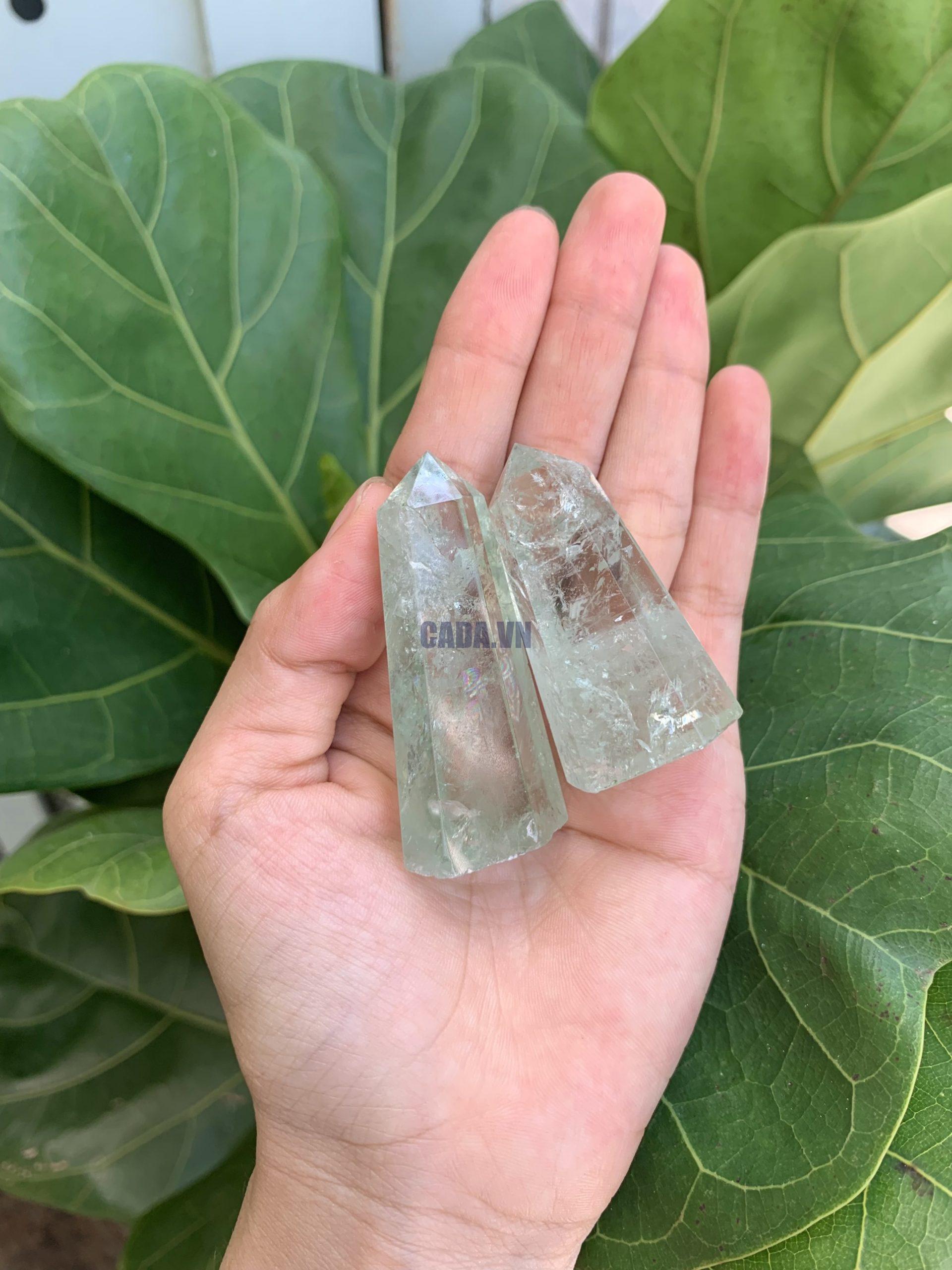 Trụ đá Green Quartz - Prasiolite Point | Đá thanh tẩy , tarot | CADA DECOR 