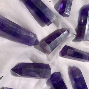 Trụ Indigo Fluorite |Indigo Fluorite Point | Đá sưu tầm, đá thiền định, tarot, thanh tẩy| CADA DECOR