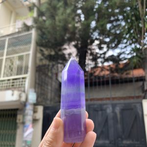 Trụ Indigo Fluorite |Indigo Fluorite Point | Đá sưu tầm, đá thiền định, tarot, thanh tẩy| CADA DECOR