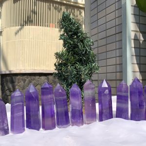 Trụ Indigo Fluorite |Indigo Fluorite Point | Đá sưu tầm, đá thiền định, tarot, thanh tẩy| CADA DECOR