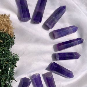 Trụ Indigo Fluorite |Indigo Fluorite Point | Đá sưu tầm, đá thiền định, tarot, thanh tẩy| CADA DECOR