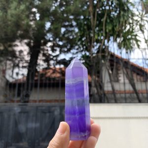 Trụ Indigo Fluorite |Indigo Fluorite Point | Đá sưu tầm, đá thiền định, tarot, thanh tẩy| CADA DECOR