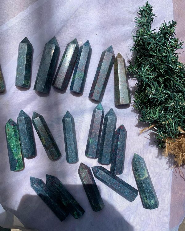 Ruby in Fuchsite |Trụ đá ruby | Đá thanh tẩy, đá sưu tầm, đá tarot | CADAVN