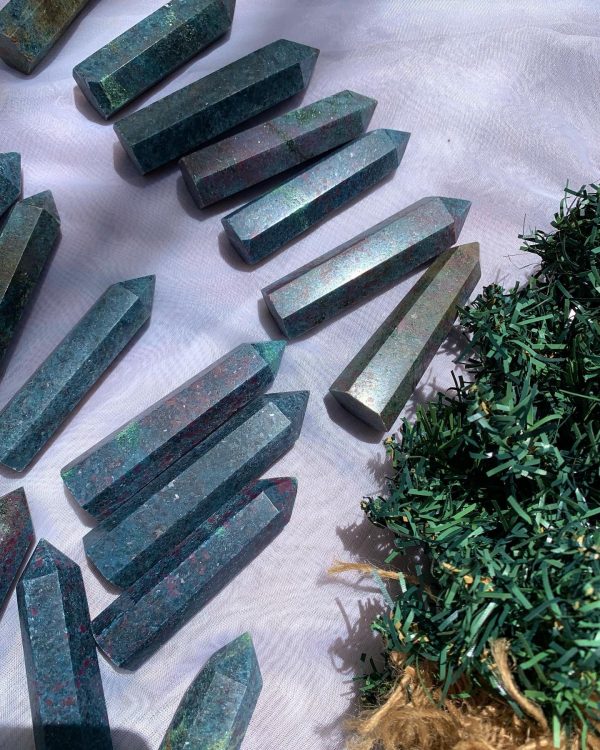 Ruby in Fuchsite |Trụ đá ruby | Đá thanh tẩy, đá sưu tầm, đá tarot | CADAVN