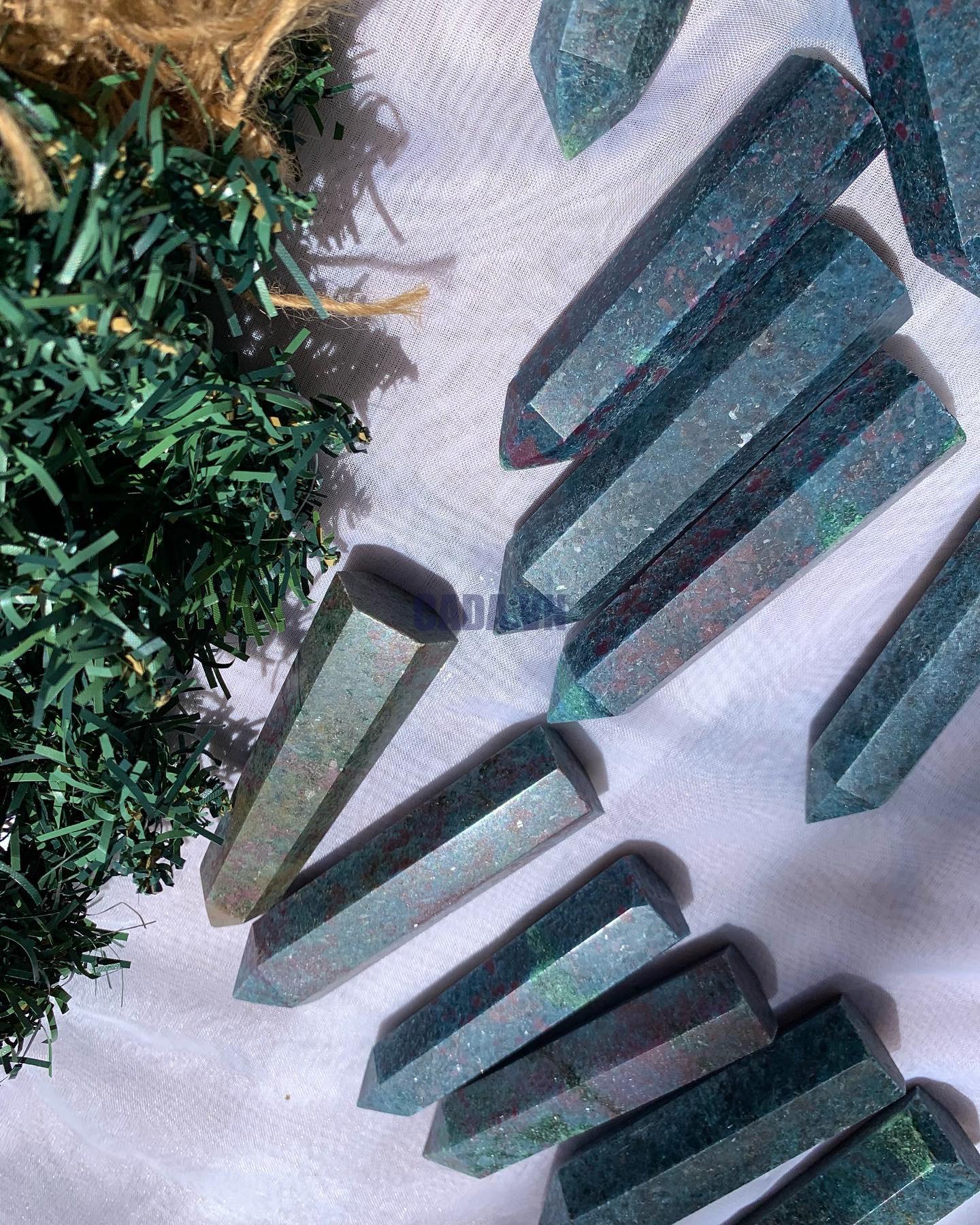 Ruby in Fuchsite |Trụ đá ruby | Đá thanh tẩy, đá sưu tầm, đá tarot | CADAVN