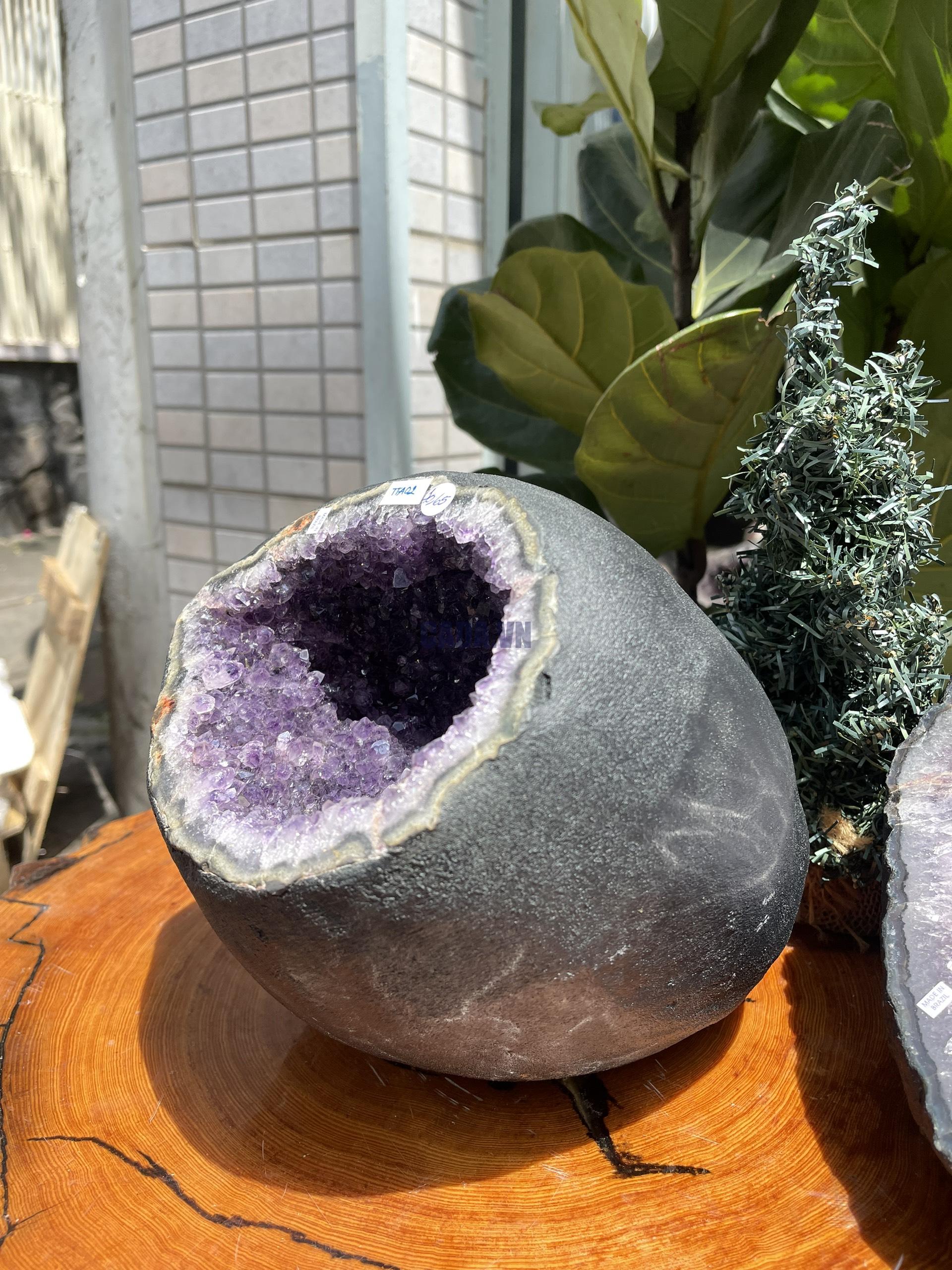 Túi Tiền - Ổ Tụ Tài Thạch Anh Tím - Amethyst (TTA02), KT: 18x15x22 CM, KL : 10.65kg