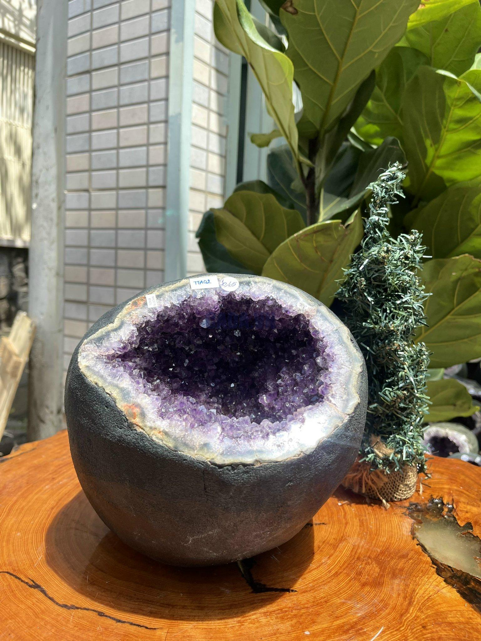 Túi Tiền - Ổ Tụ Tài Thạch Anh Tím - Amethyst (TTA02), KT: 18x15x22 CM, KL : 10.65kg