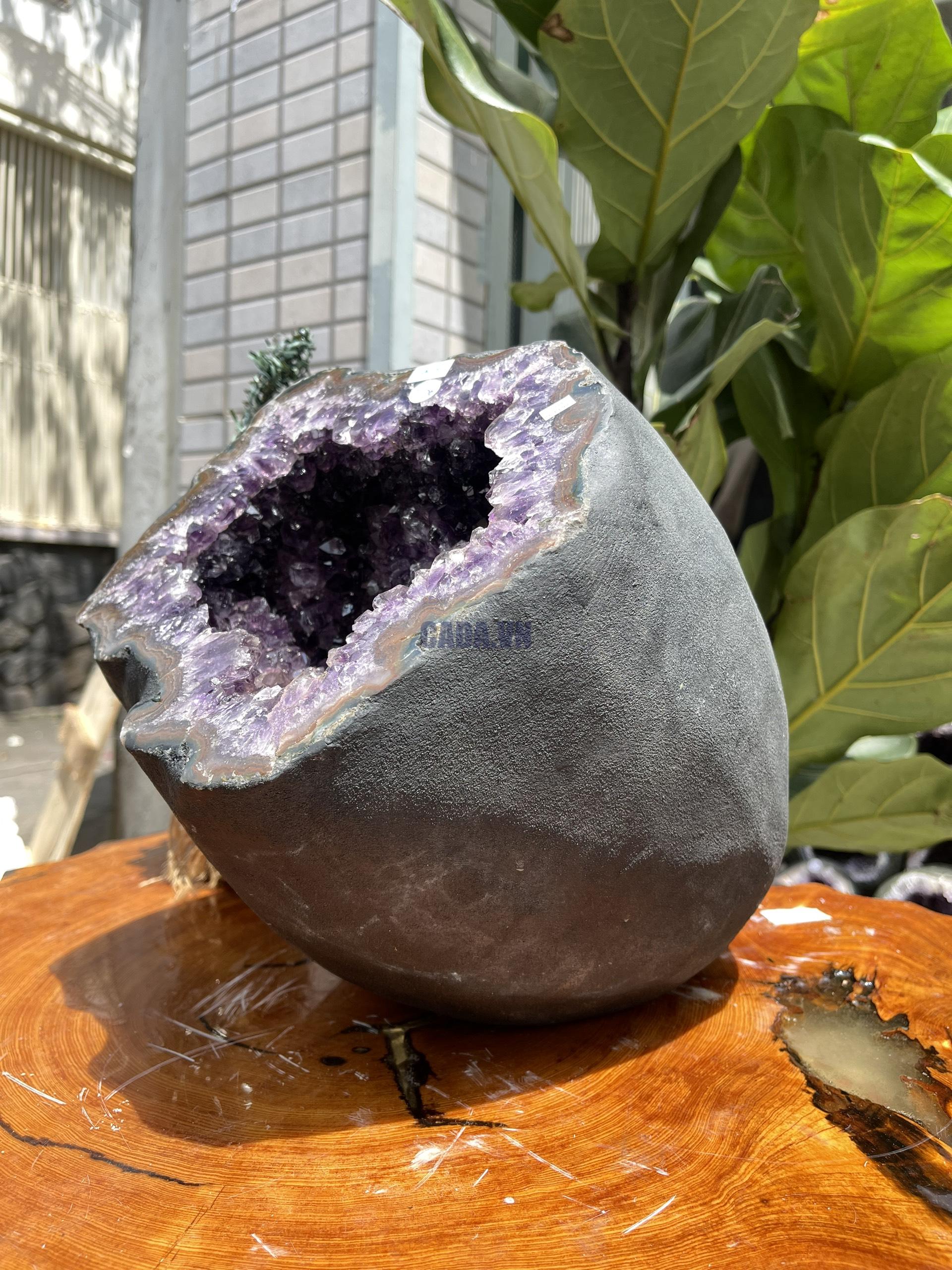 Túi Tiền - Ổ Tụ Tài Thạch Anh Tím - Amethyst (TTA05), KT: 21x20x27 CM, KL : 17.36kg