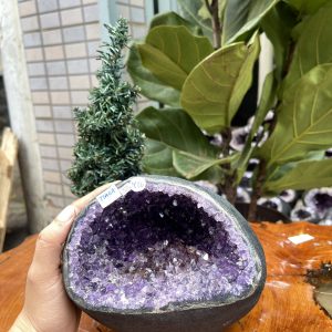 Túi Tiền - Ổ Tụ Tài Thạch Anh Tím - Amethyst (TTA07), KT: 14x16x20 CM, KL : 4.86kg