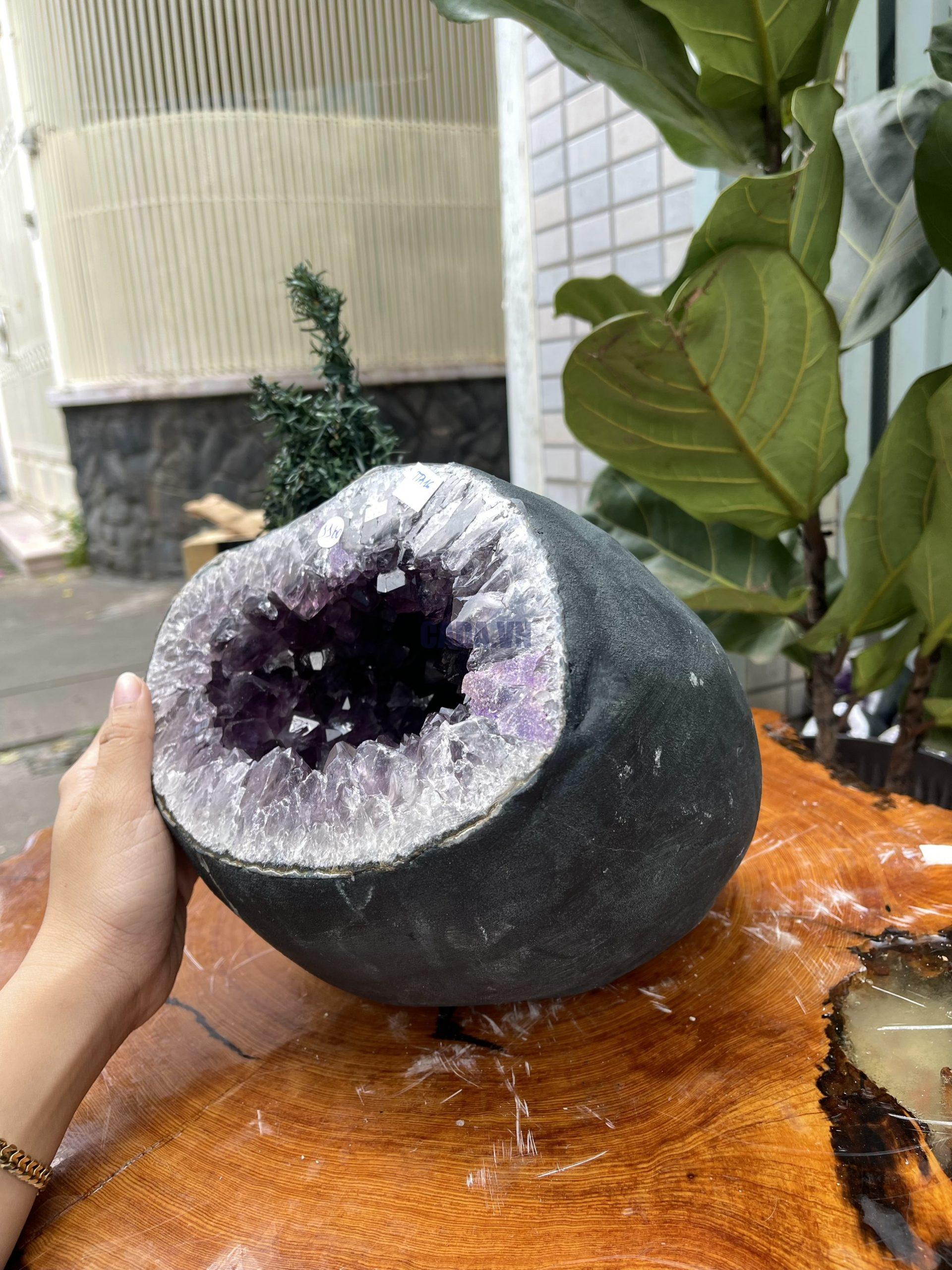 Túi Tiền - Ổ Tụ Tài Thạch Anh Tím - Amethyst (TTA16), KT: 22x16x22 CM, KL : 11.6kg