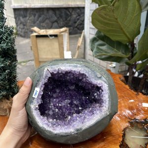 Túi Tiền - Ổ Tụ Tài Thạch Anh Tím - Amethyst (TTA18), KT: 16x14x14 CM, KL : 5.09kg