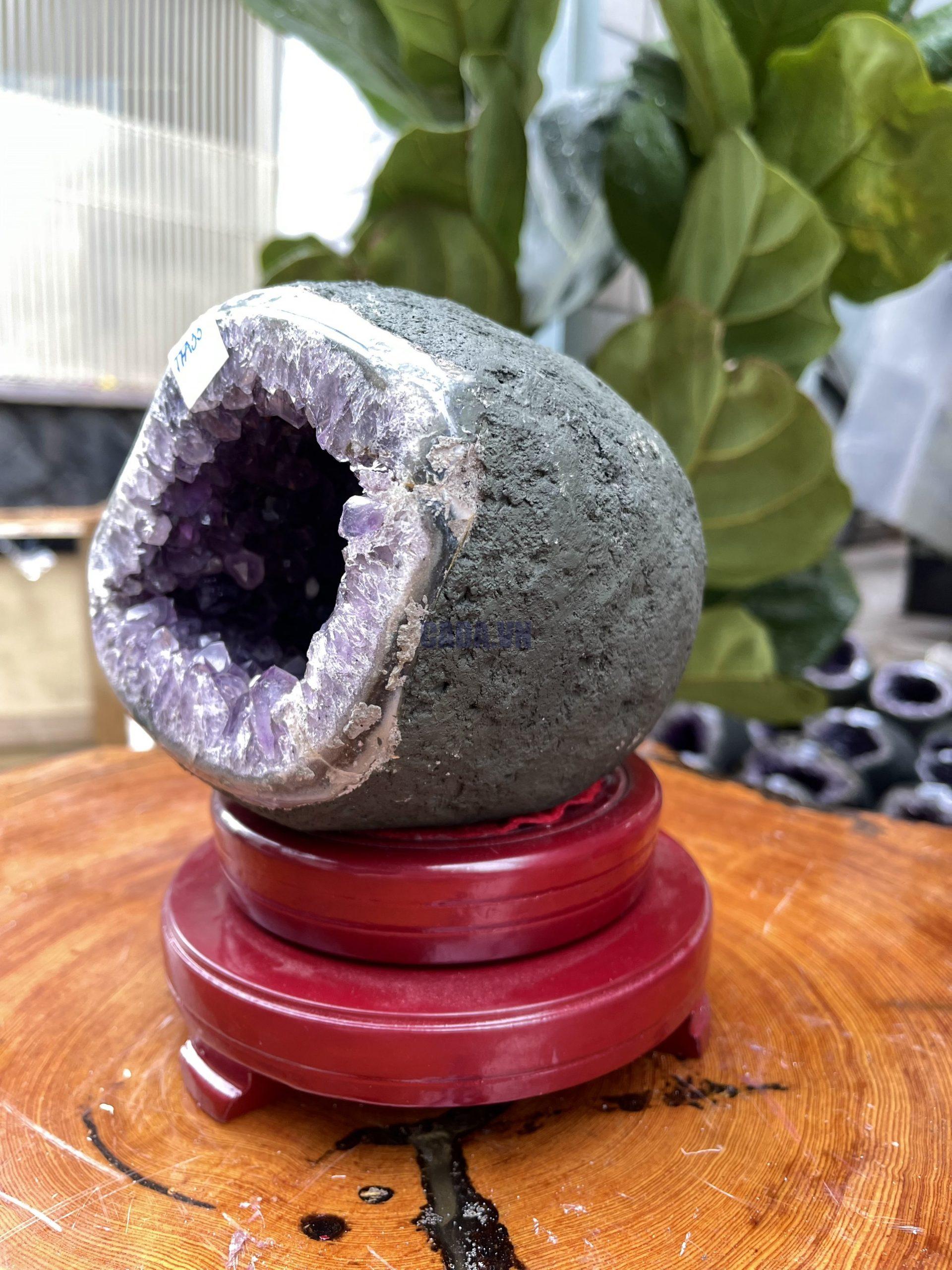 Túi Tiền - Ổ Tụ Tài Thạch Anh Tím - Amethyst (TTA33), KT: 12x10x13 CM, KL : 2.245kg