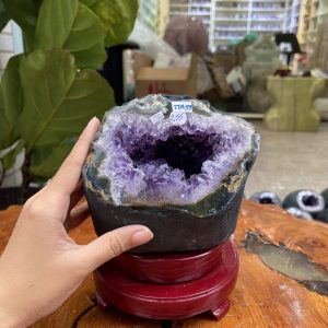 Túi Tiền - Ổ Tụ Tài Thạch Anh Tím - Amethyst (TTA59), KT: 14x10x15 CM, KL : 2.55kg