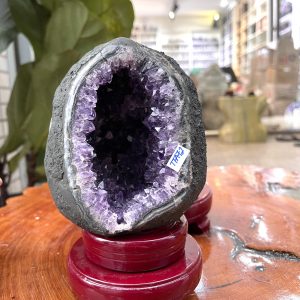 Túi Tiền - Ổ Tụ Tài Thạch Anh Tím - Amethyst (TTA72), KT: 12x8x9 CM, KL : 1.415kg
