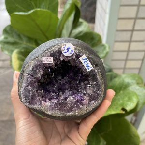 Túi Tiền - Ổ Tụ Tài Thạch Anh Tím - Amethyst (TTA76), KT: 9x8x12 CM, KL : 1.505kg