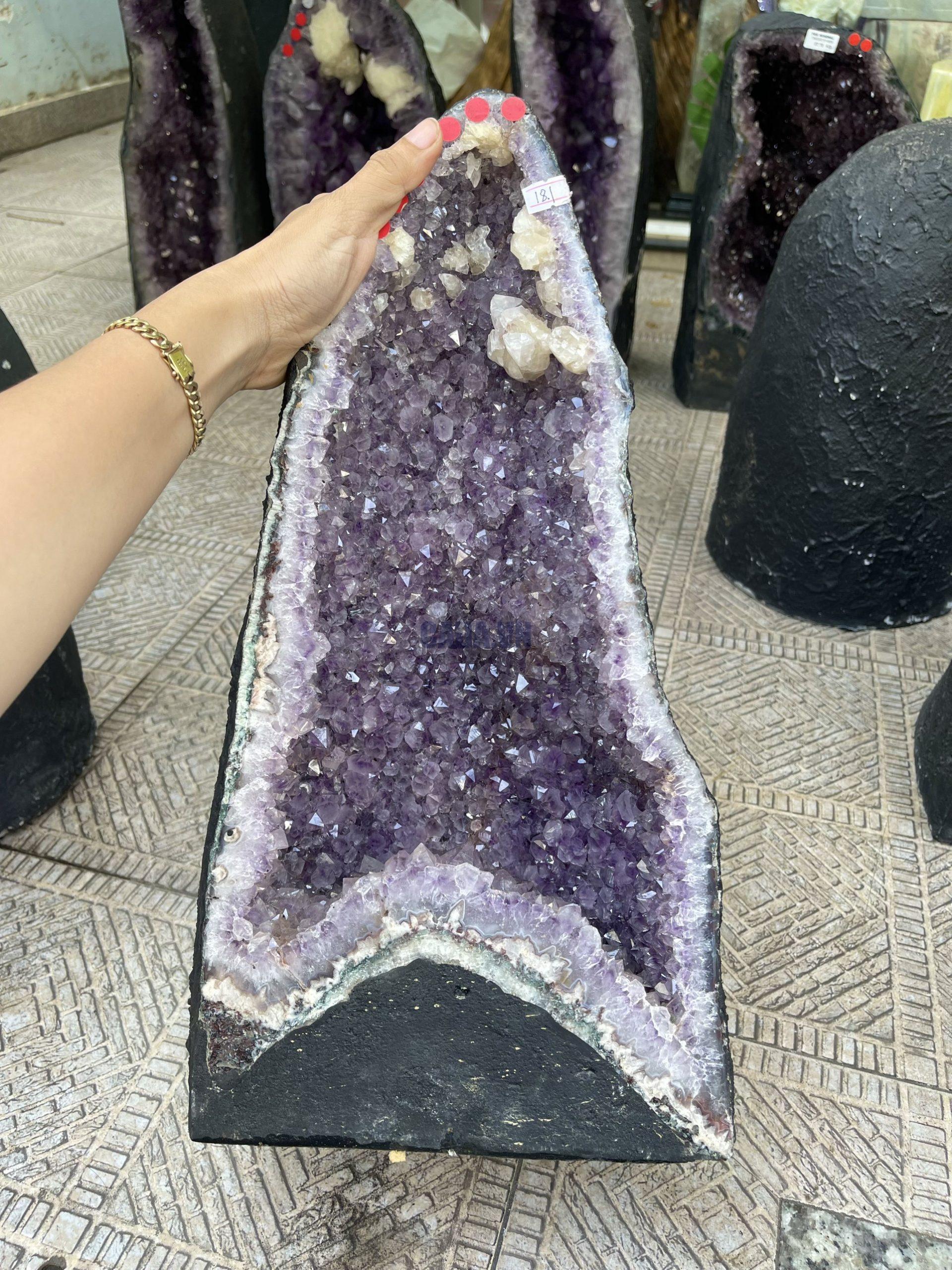 Hốc Thạch Anh Tím – Amethyst Geode (T140), KT: 44x 22 CM, KL : 18.1kg