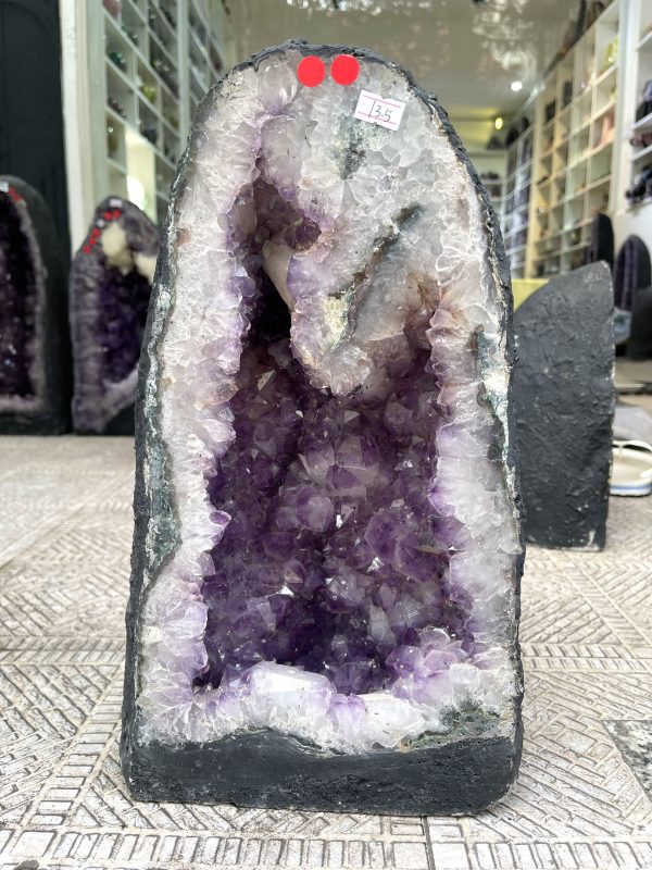 Hốc Thạch Anh Tím – Amethyst Geode (T144), KT: 38.5x 21CM, KL : 13.5kg
