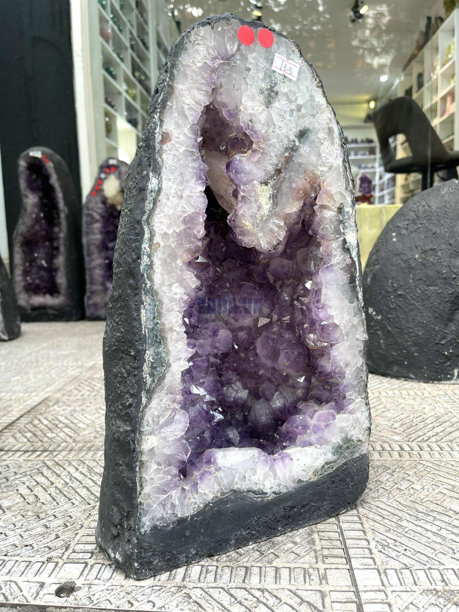 Hốc Thạch Anh Tím – Amethyst Geode (T144), KT: 38.5x 21CM, KL : 13.5kg