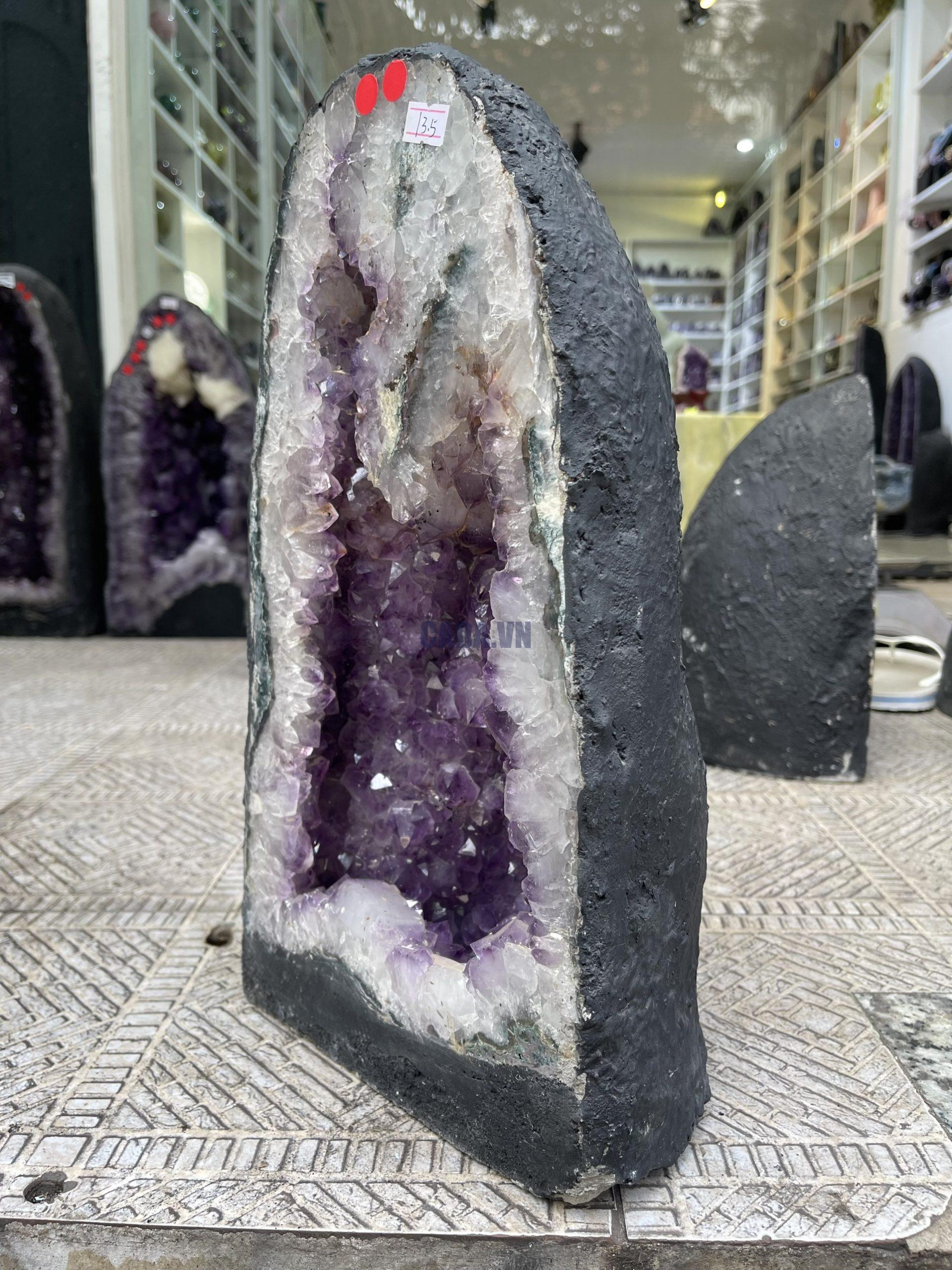 Hốc Thạch Anh Tím – Amethyst Geode (T144), KT: 38.5x 21CM, KL : 13.5kg