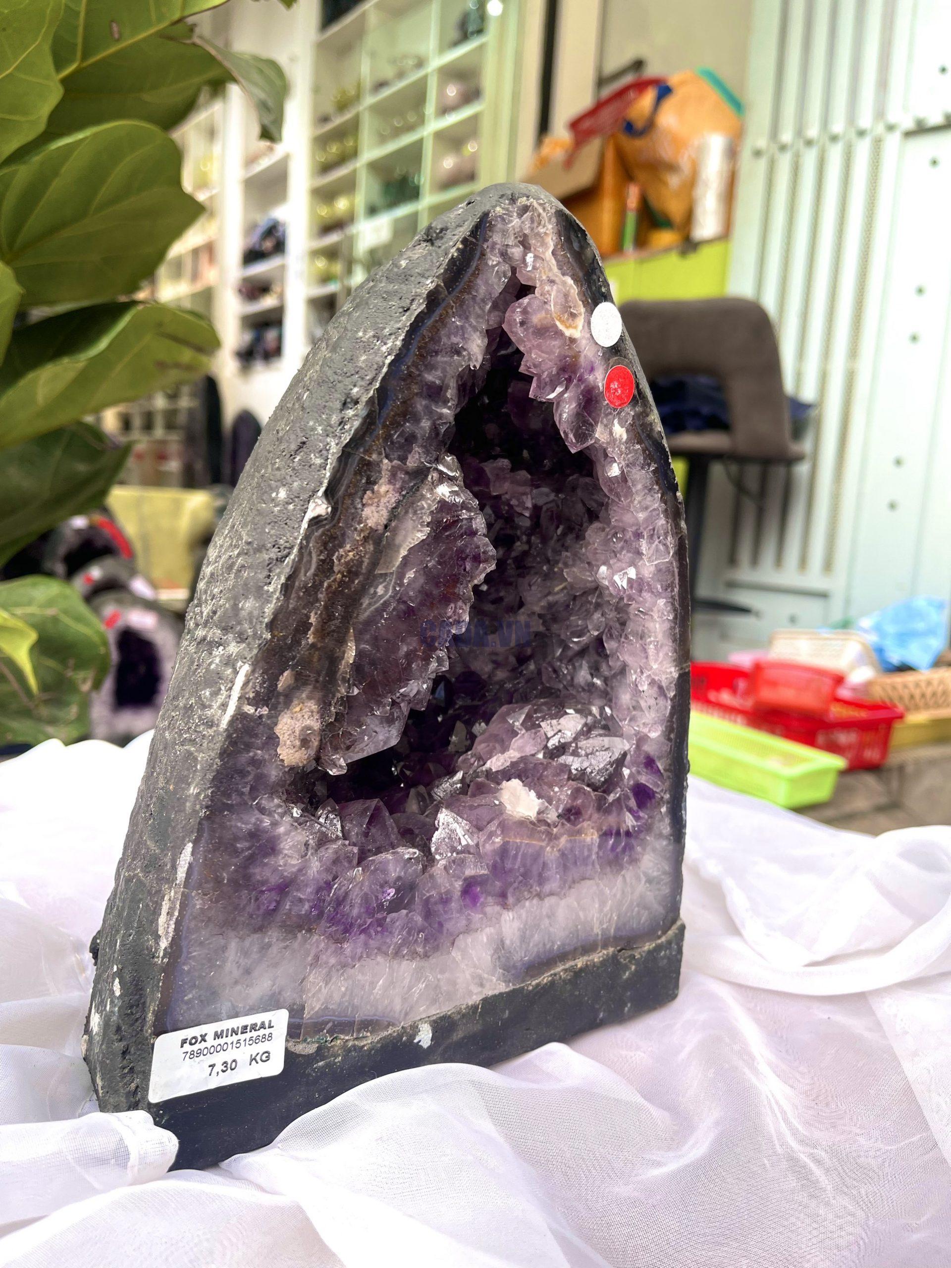 Hốc Thạch Anh Tím - Amethyst Geode (T152), KT: 24.5 x 18.5 CM, KL :7.3kg