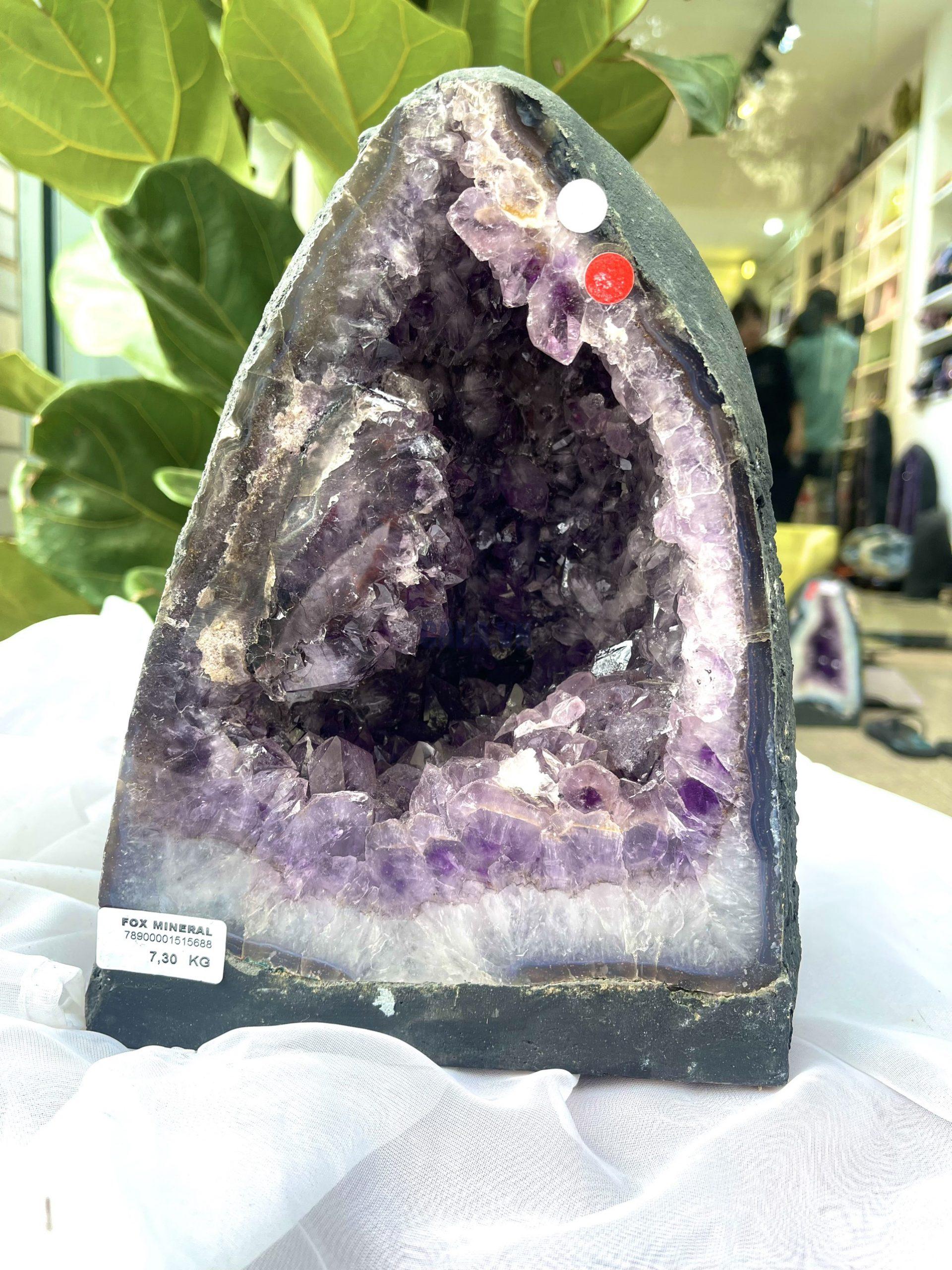 Hốc Thạch Anh Tím - Amethyst Geode (T152), KT: 24.5 x 18.5 CM, KL :7.3kg