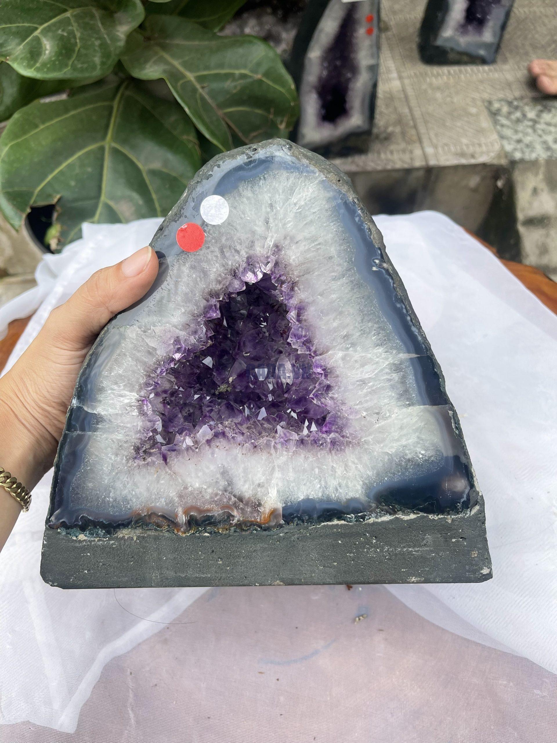 Hốc Thạch Anh Tím - Amethyst Geode (T156), KT: 19.5 x 19.5 CM, KL :6.2 kg