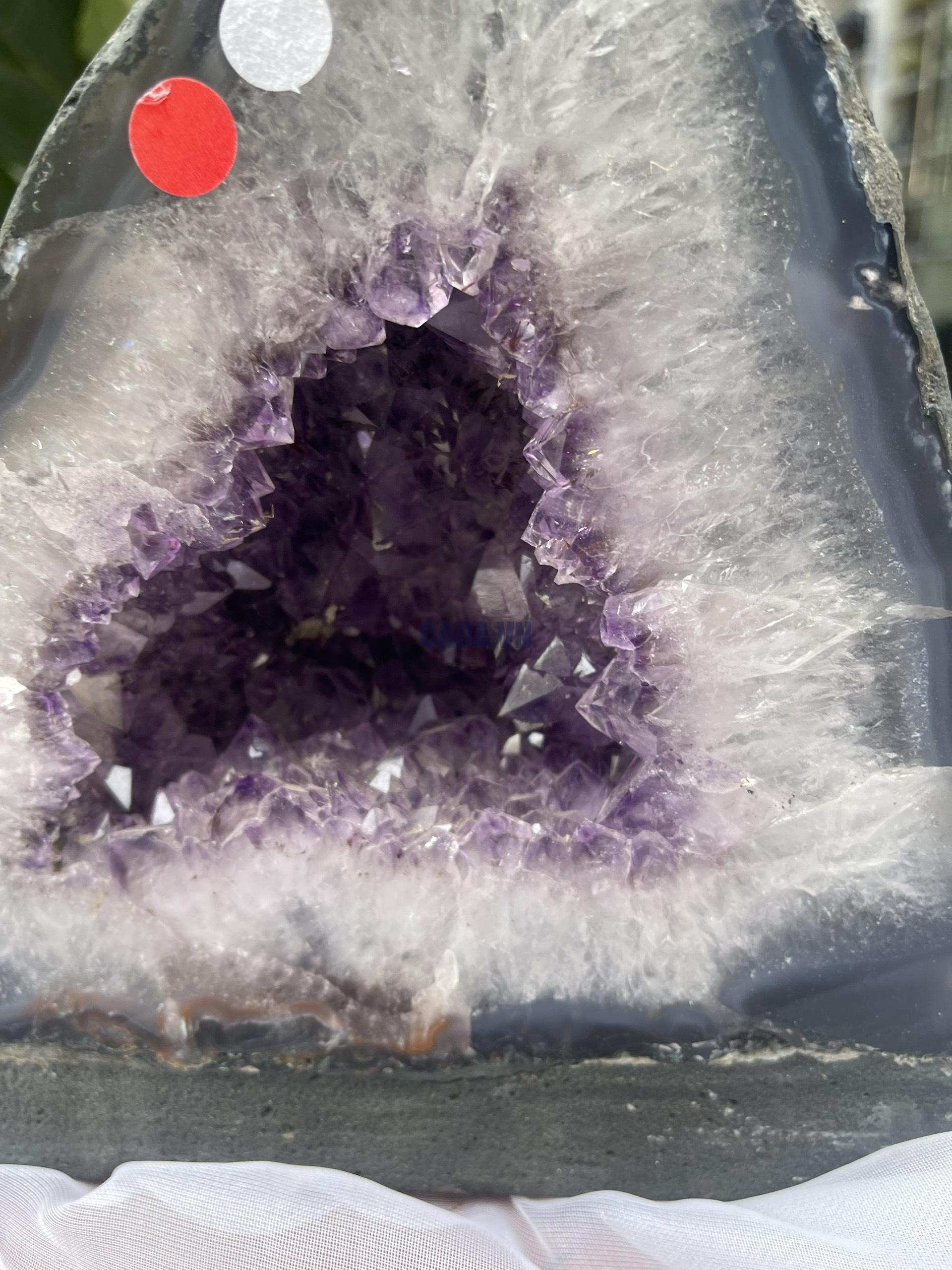 Hốc Thạch Anh Tím - Amethyst Geode (T156), KT: 19.5 x 19.5 CM, KL :6.2 kg