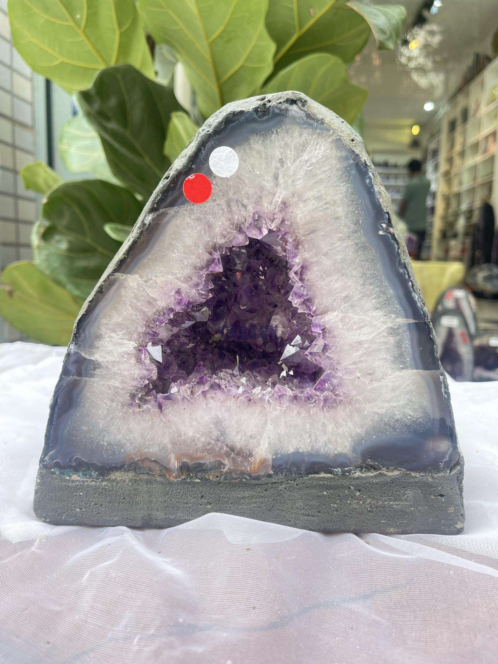 Hốc Thạch Anh Tím - Amethyst Geode (T156), KT: 19.5 x 19.5 CM, KL :6.2 kg