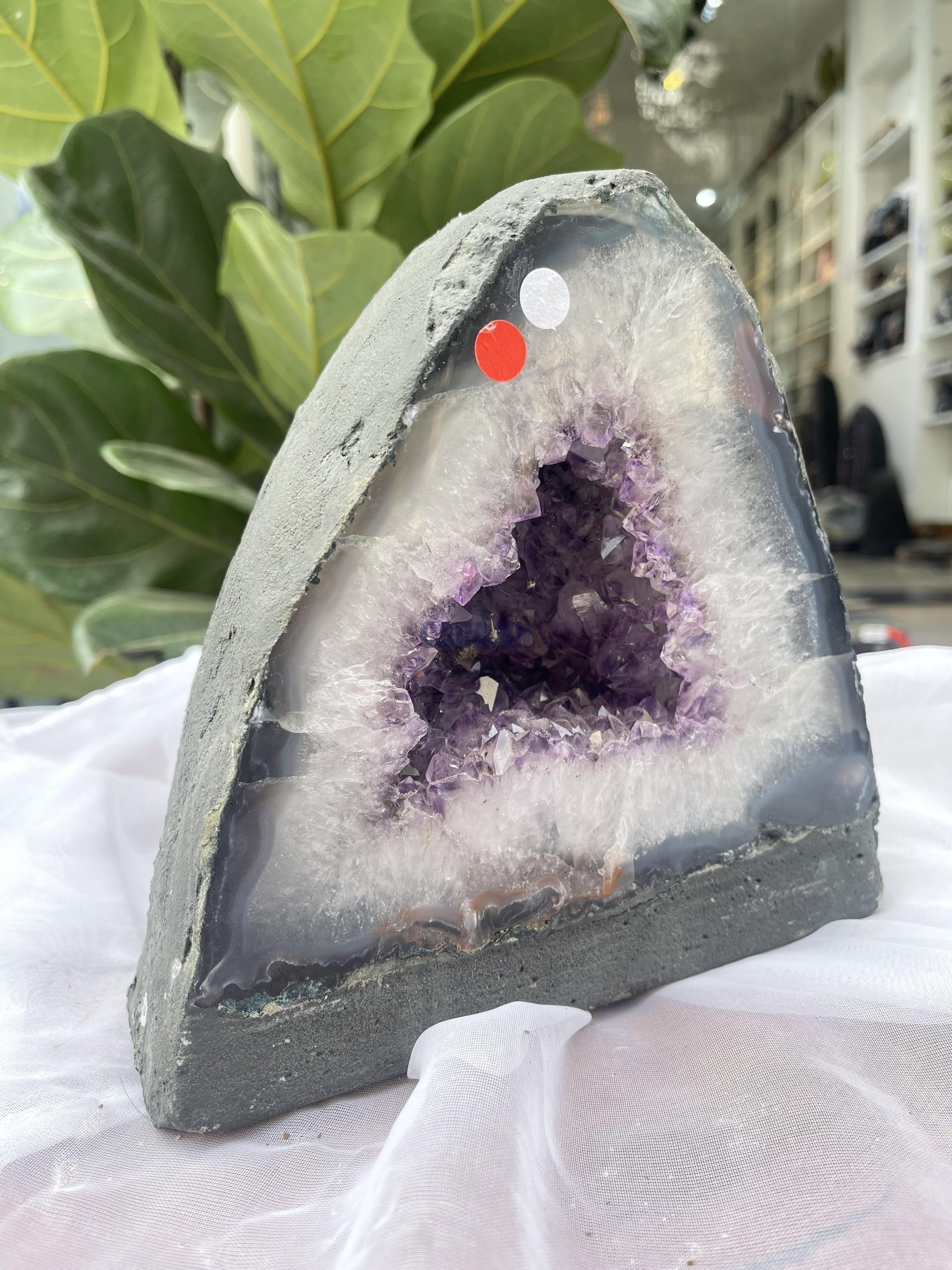 Hốc Thạch Anh Tím - Amethyst Geode (T156), KT: 19.5 x 19.5 CM, KL :6.2 kg