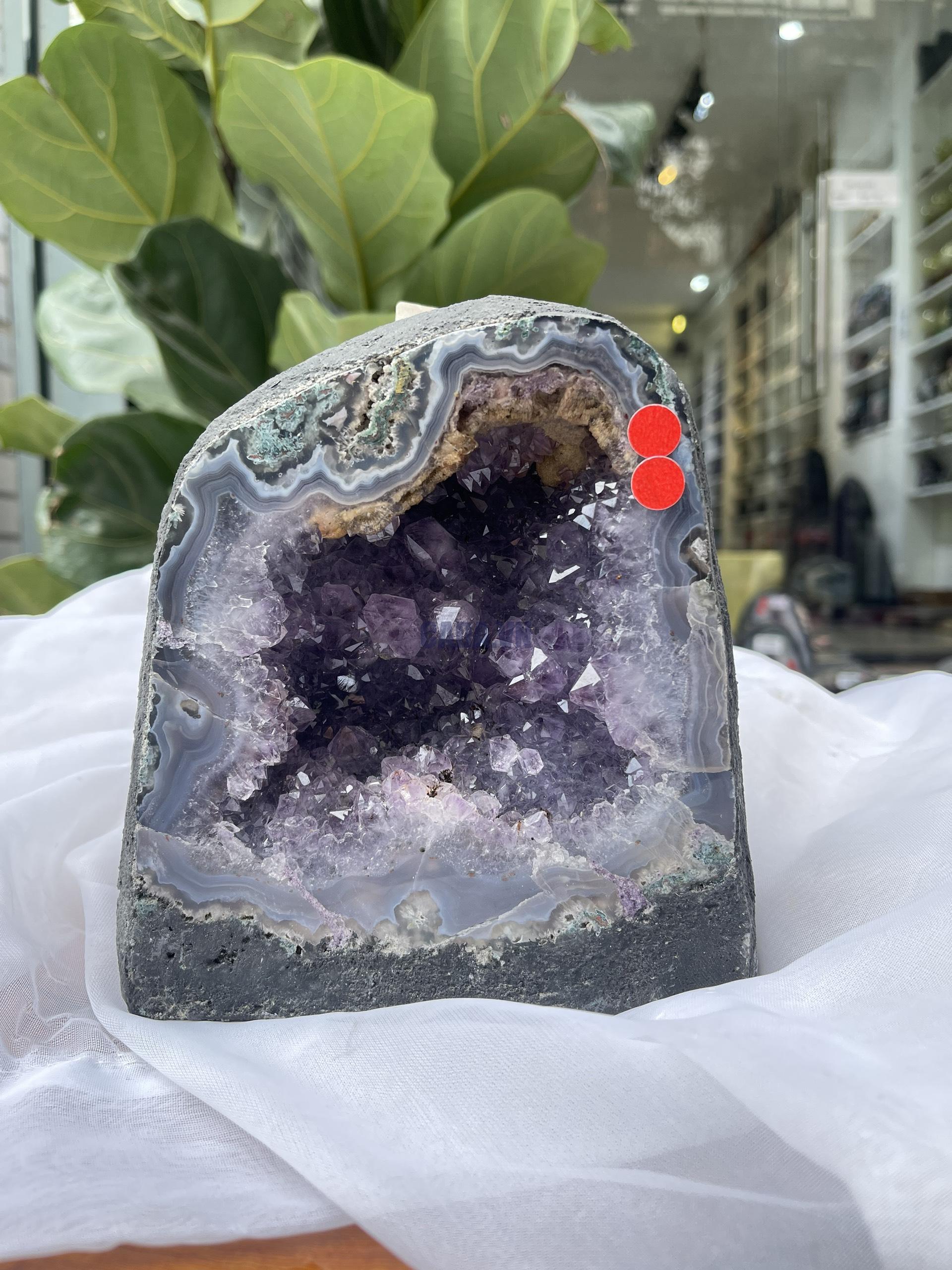 Hốc Thạch Anh Tím - Amethyst Geode (T158), KT: 16 x 12.5 CM, KL :4kg 