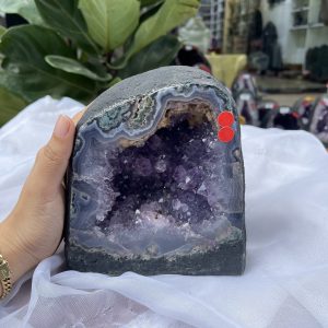 Hốc Thạch Anh Tím - Amethyst Geode (T158), KT: 16 x 12.5 CM, KL :4kg