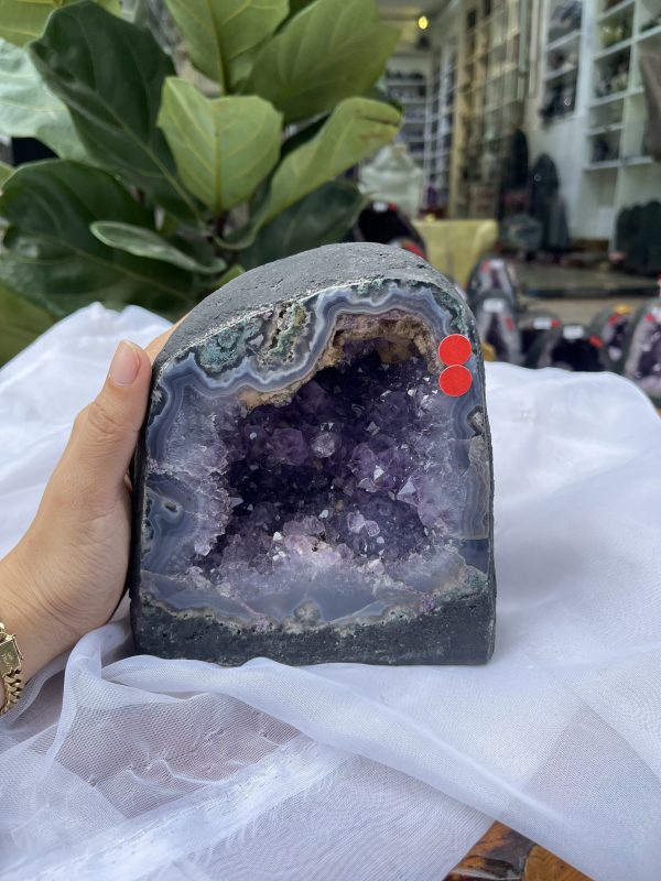 Hốc Thạch Anh Tím - Amethyst Geode (T158), KT: 16 x 12.5 CM, KL :4kg