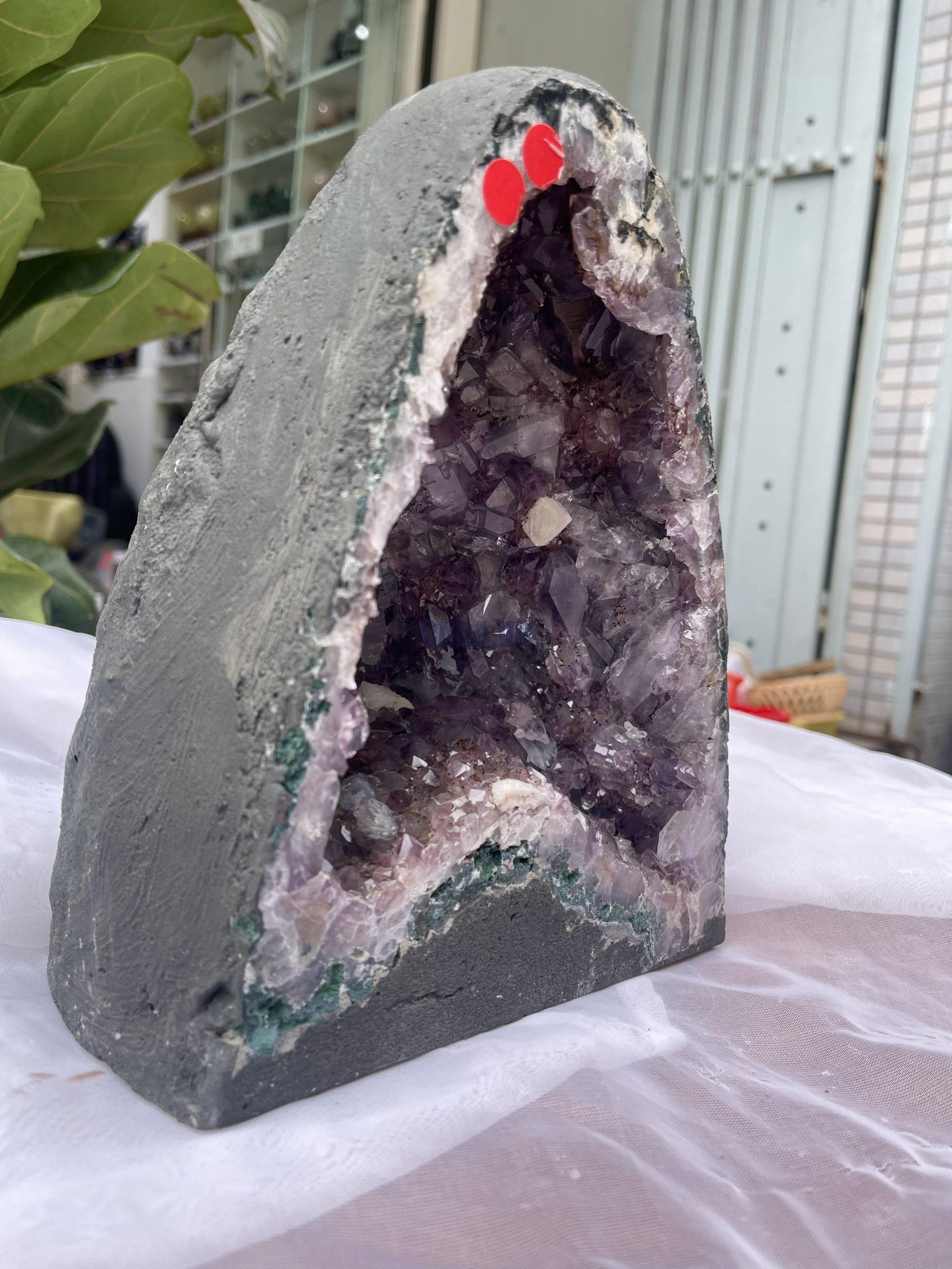 Hốc Thạch Anh Tím - Amethyst Geode (T163), KT: 22 x 17.5 CM, KL : 5.11kg