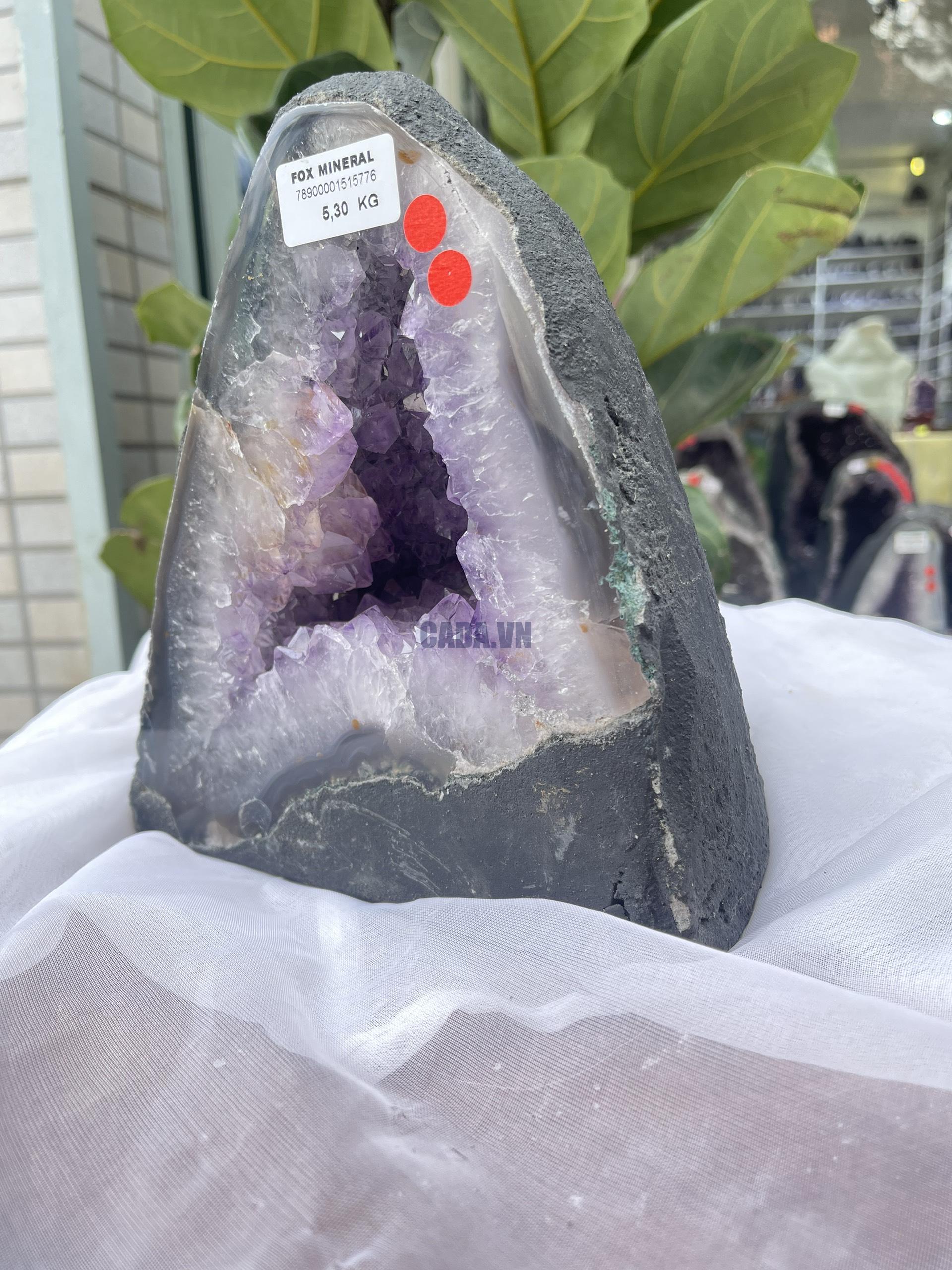 Hốc Thạch Anh Tím - Amethyst Geode (T162), KT: 18.5 x 18.5 CM, KL : 4.92kg 