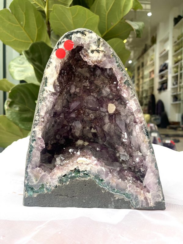 Hốc Thạch Anh Tím - Amethyst Geode (T163), KT: 22 x 17.5 CM, KL : 5.22kg