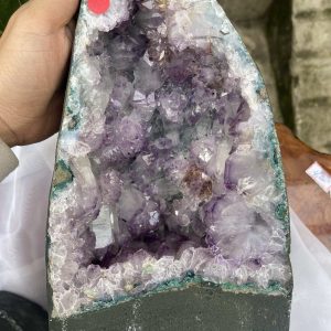 Hốc Thạch Anh Tím - Amethyst Geode (T164-T165), KT: 21.5x 16cm và 23 x 14.5 CM, KL : 4kg & 3.98kg