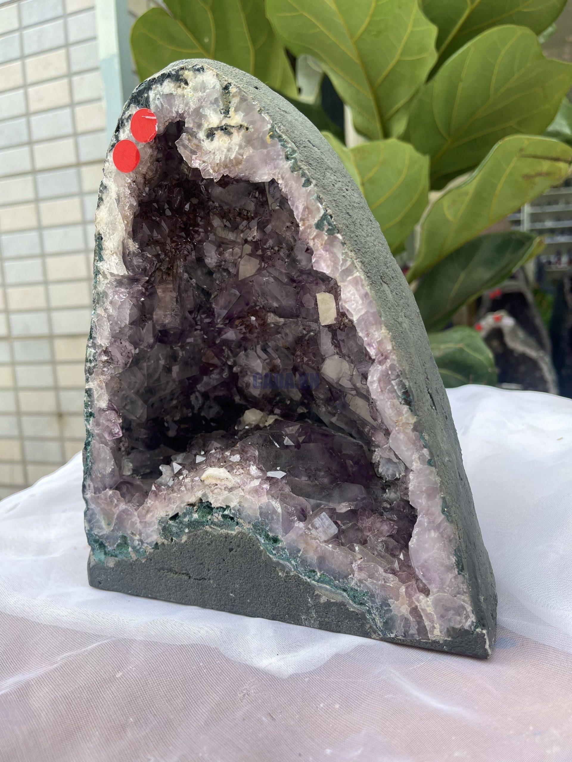 Hốc Thạch Anh Tím - Amethyst Geode (T163), KT: 22 x 17.5 CM, KL : 5.11kg 