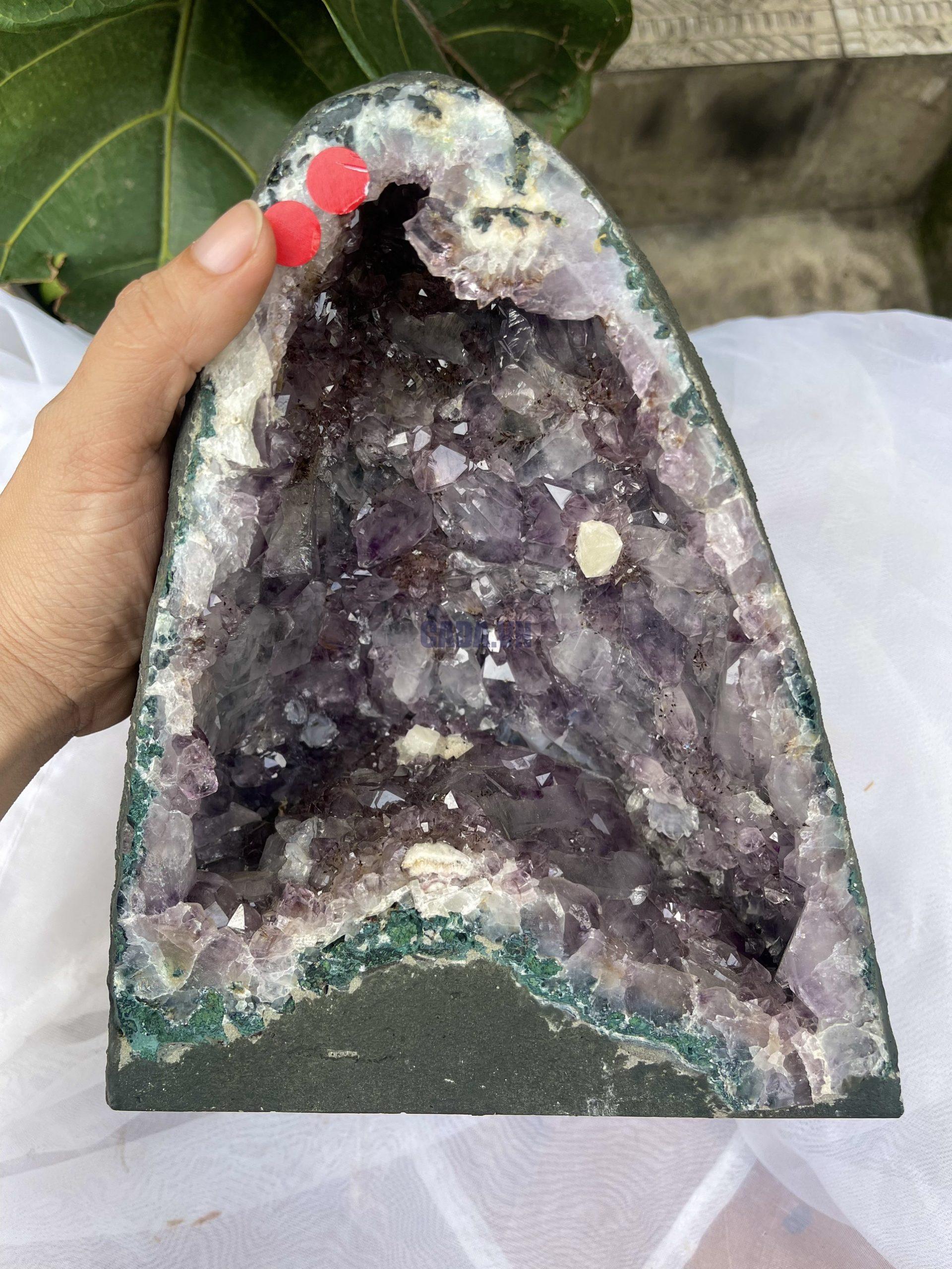 Hốc Thạch Anh Tím - Amethyst Geode (T163), KT: 22 x 17.5 CM, KL : 5.11kg